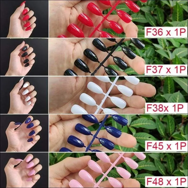 432 pcs/pack Mixed 18 Colors Full Short Round Nail Tips