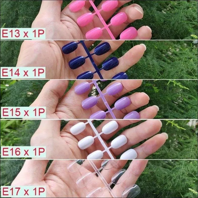 432 pcs/pack Mixed 18 Colors Full Short Round Nail Tips