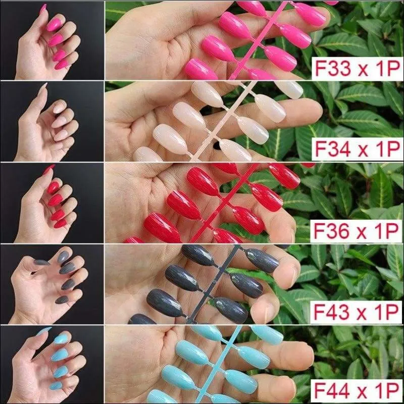 432 pcs/pack Mixed 18 Colors Full Short Round Nail Tips