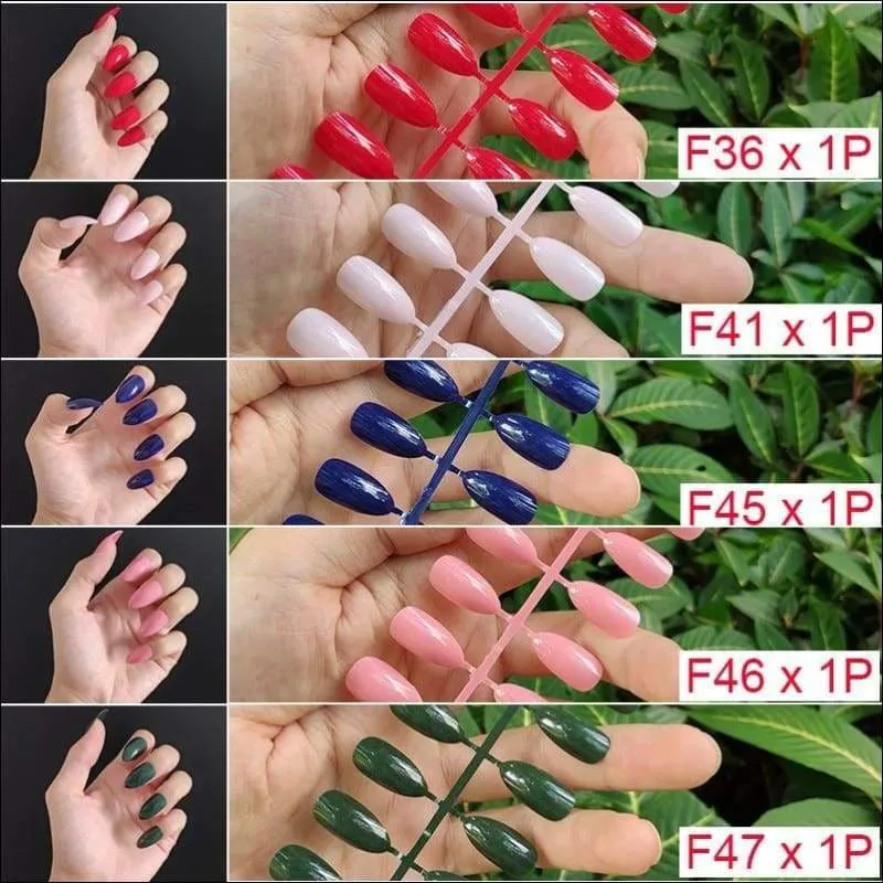 432 pcs/pack Mixed 18 Colors Full Short Round Nail Tips