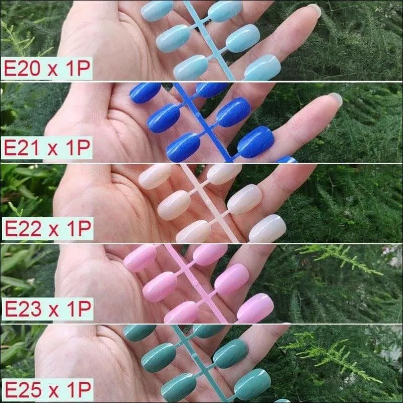 432 pcs/pack Mixed 18 Colors Full Short Round Nail Tips