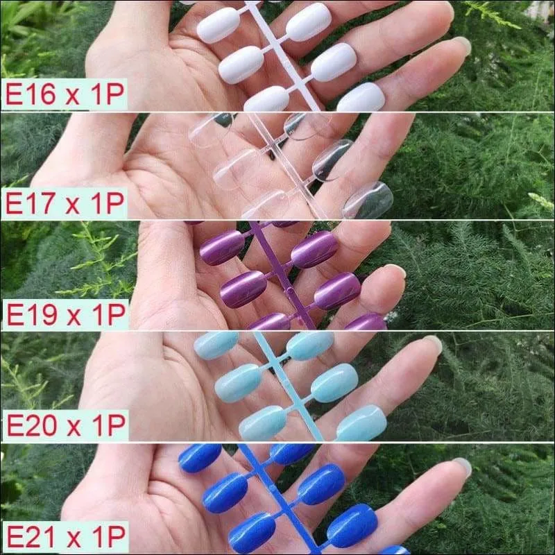 432 pcs/pack Mixed 18 Colors Full Short Round Nail Tips