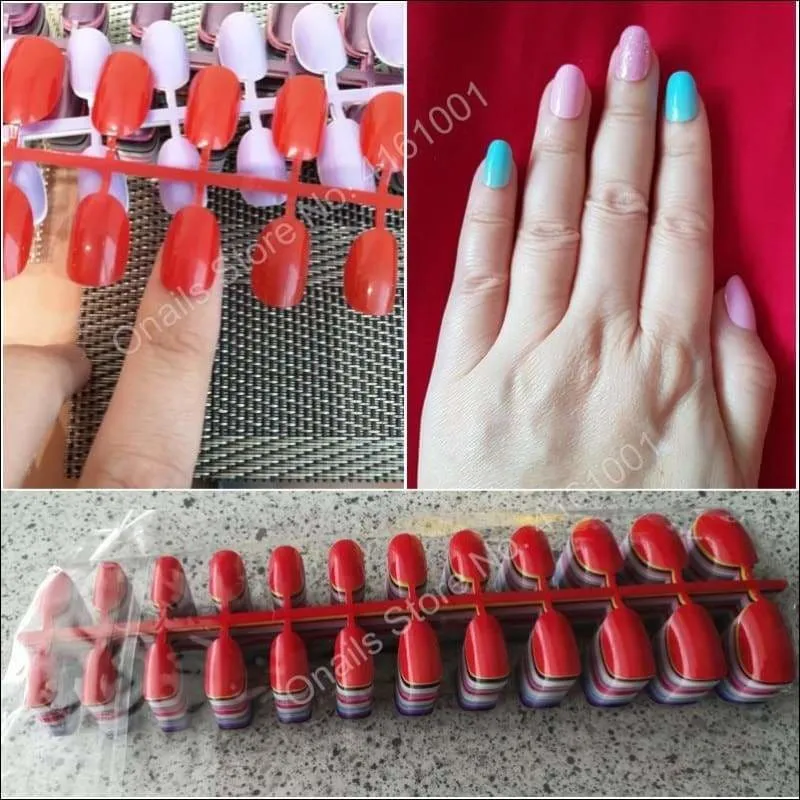 432 pcs/pack Mixed 18 Colors Full Short Round Nail Tips