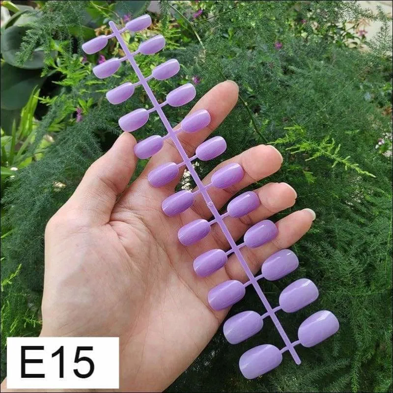 432 pcs/pack Mixed 18 Colors Full Short Round Nail Tips