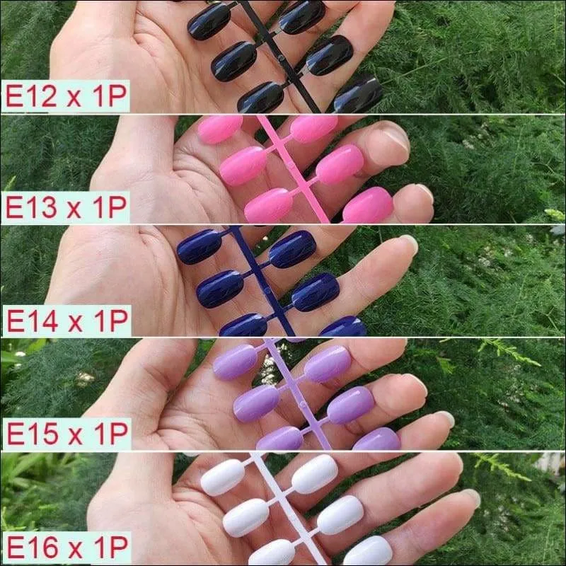 432 pcs/pack Mixed 18 Colors Full Short Round Nail Tips