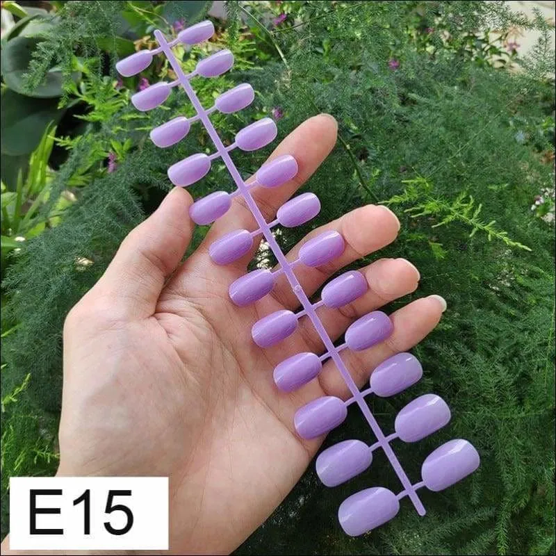 432 pcs/pack Mixed 18 Colors Full Short Round Nail Tips