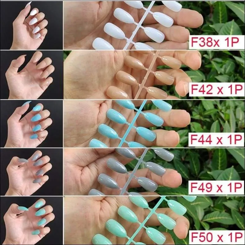 432 pcs/pack Mixed 18 Colors Full Short Round Nail Tips