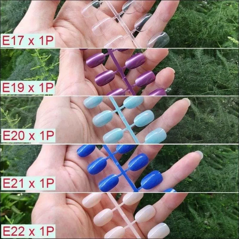 432 pcs/pack Mixed 18 Colors Full Short Round Nail Tips