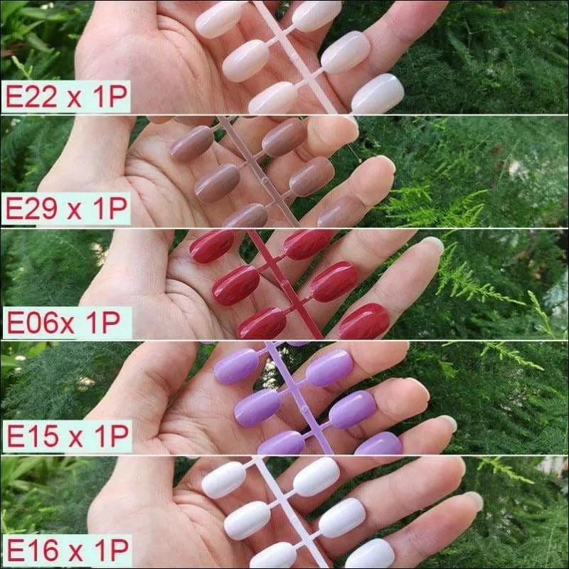 432 pcs/pack Mixed 18 Colors Full Short Round Nail Tips
