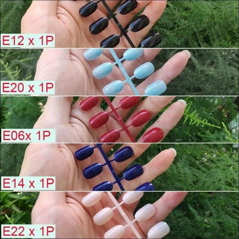 432 pcs/pack Mixed 18 Colors Full Short Round Nail Tips