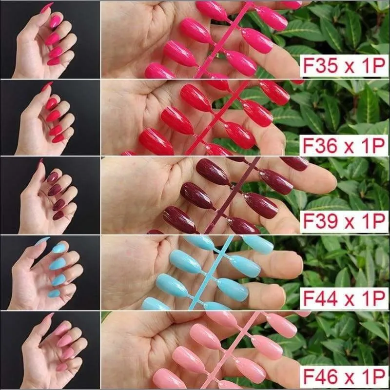 432 pcs/pack Mixed 18 Colors Full Short Round Nail Tips