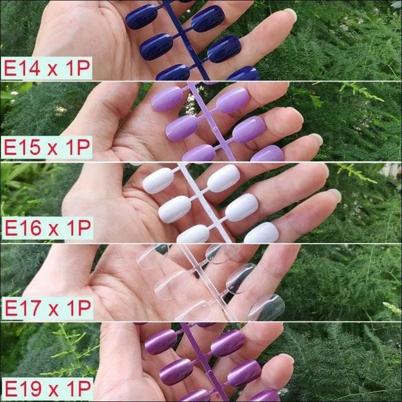 432 pcs/pack Mixed 18 Colors Full Short Round Nail Tips