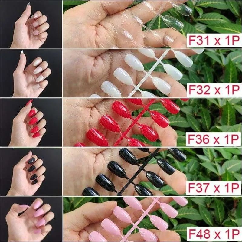 432 pcs/pack Mixed 18 Colors Full Short Round Nail Tips