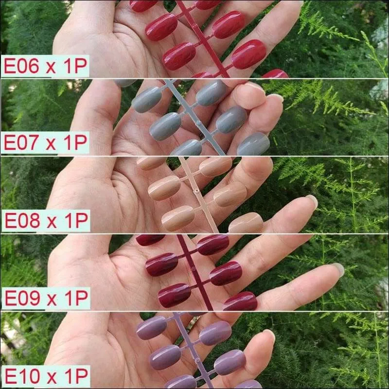 432 pcs/pack Mixed 18 Colors Full Short Round Nail Tips