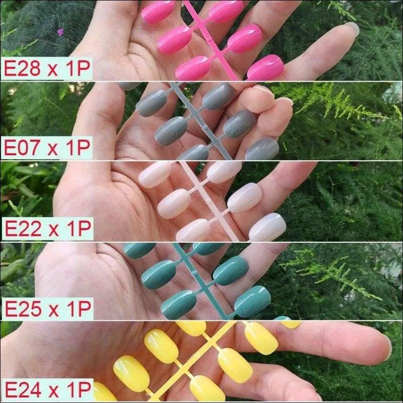 432 pcs/pack Mixed 18 Colors Full Short Round Nail Tips
