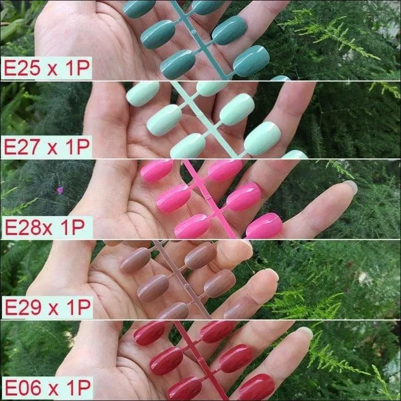 432 pcs/pack Mixed 18 Colors Full Short Round Nail Tips
