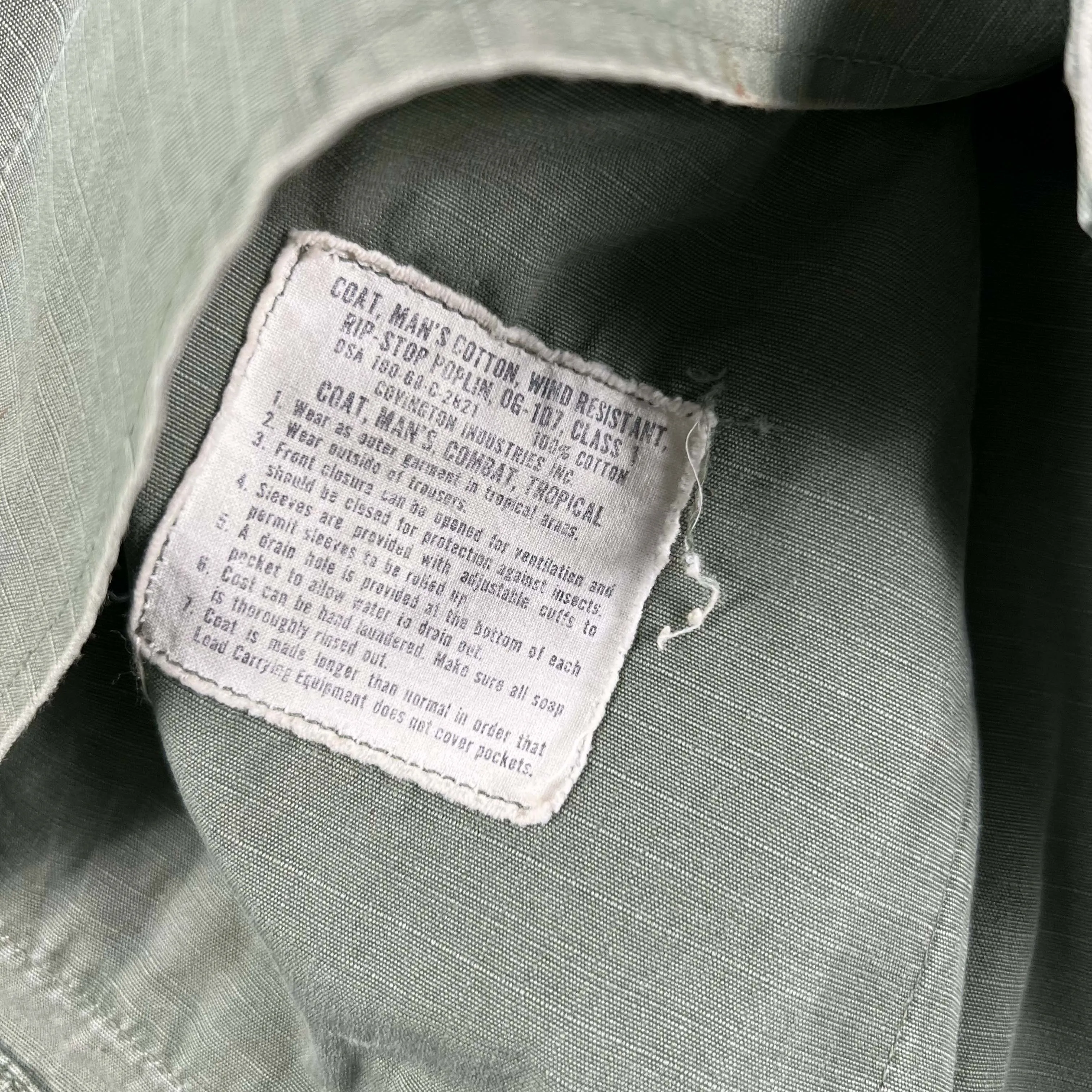 60s US Army Slant Pocket Poplin Army Jacket- S