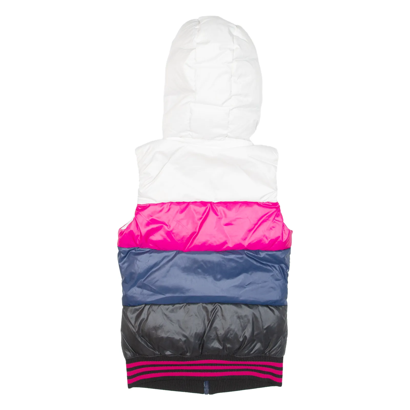ADIDAS Insulated Womens Puffer Gilet Blue Hooded Colourblock XXS
