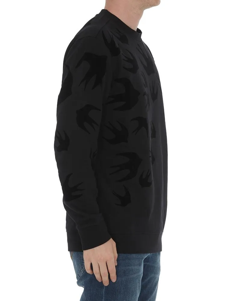 Alexander McQueen Swallow Print Crewneck Jumper
