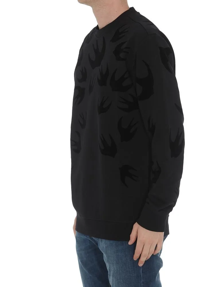 Alexander McQueen Swallow Print Crewneck Jumper