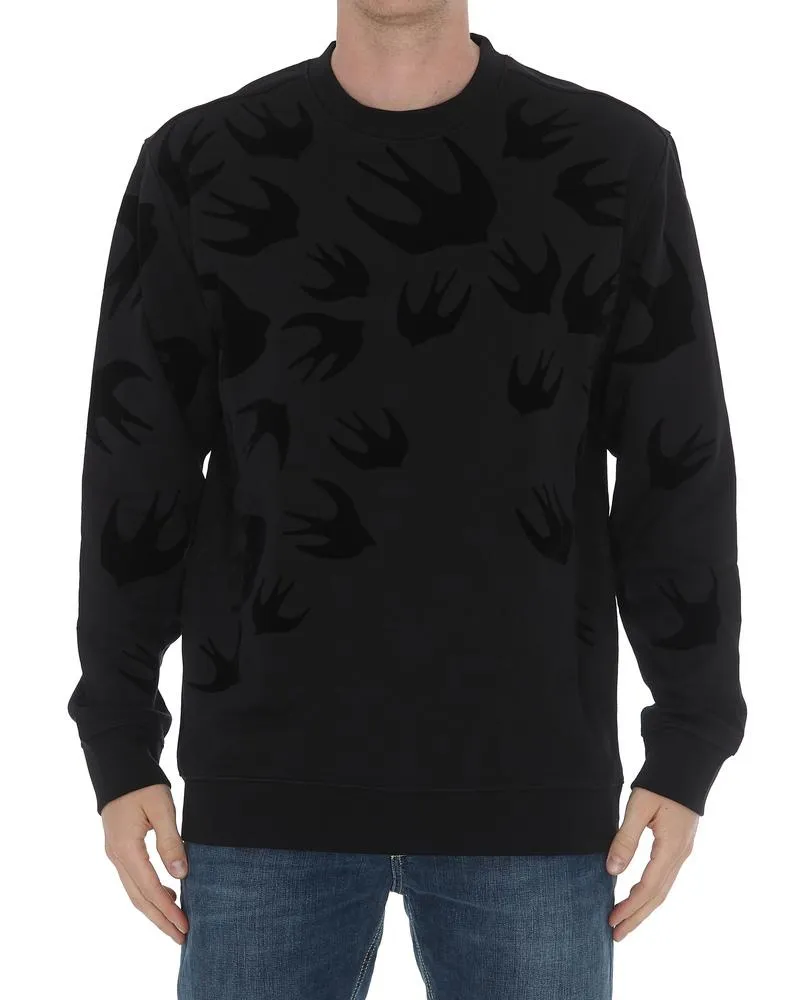 Alexander McQueen Swallow Print Crewneck Jumper