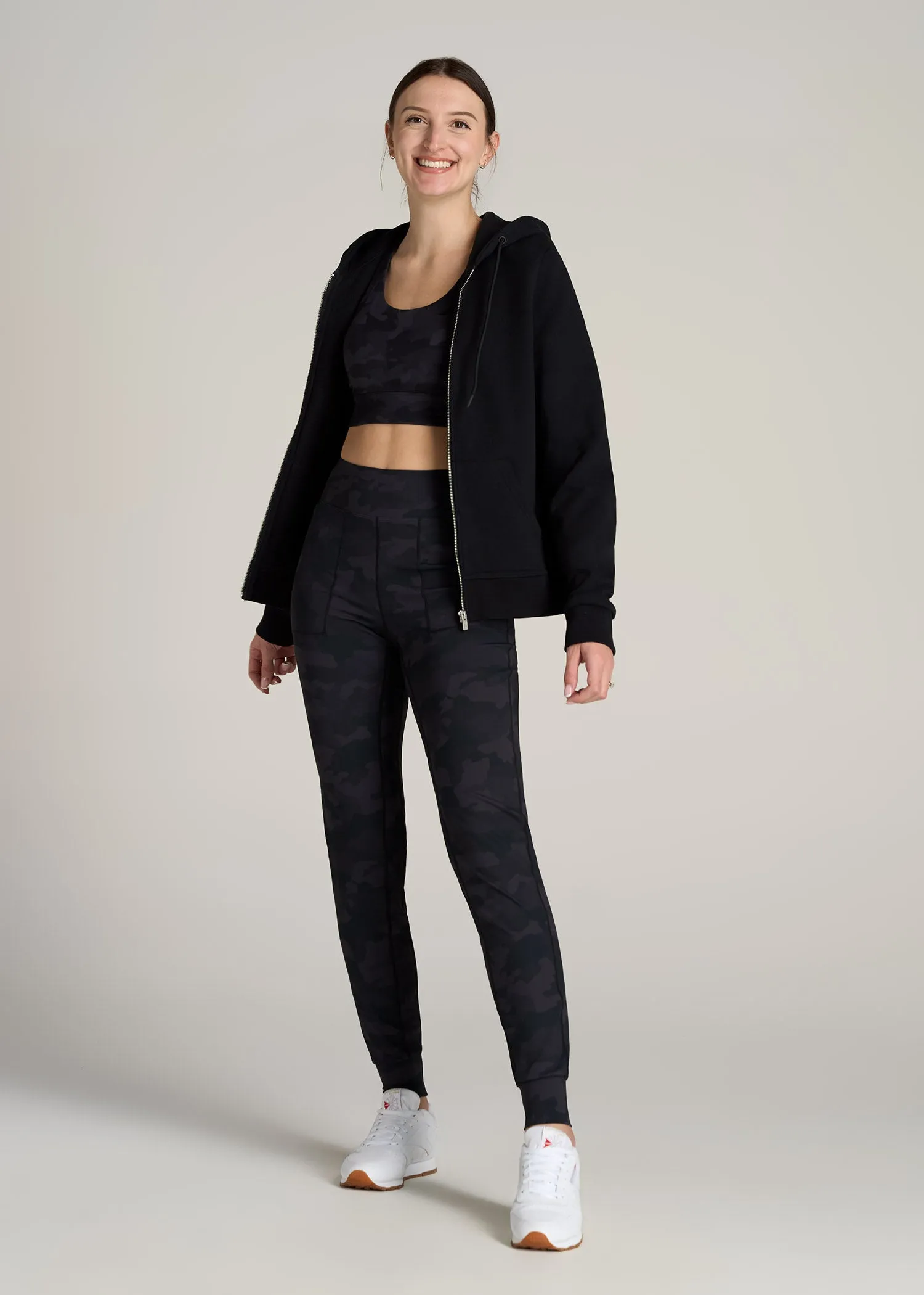 Balance Pocket Joggers for Tall Women in Grey Camo