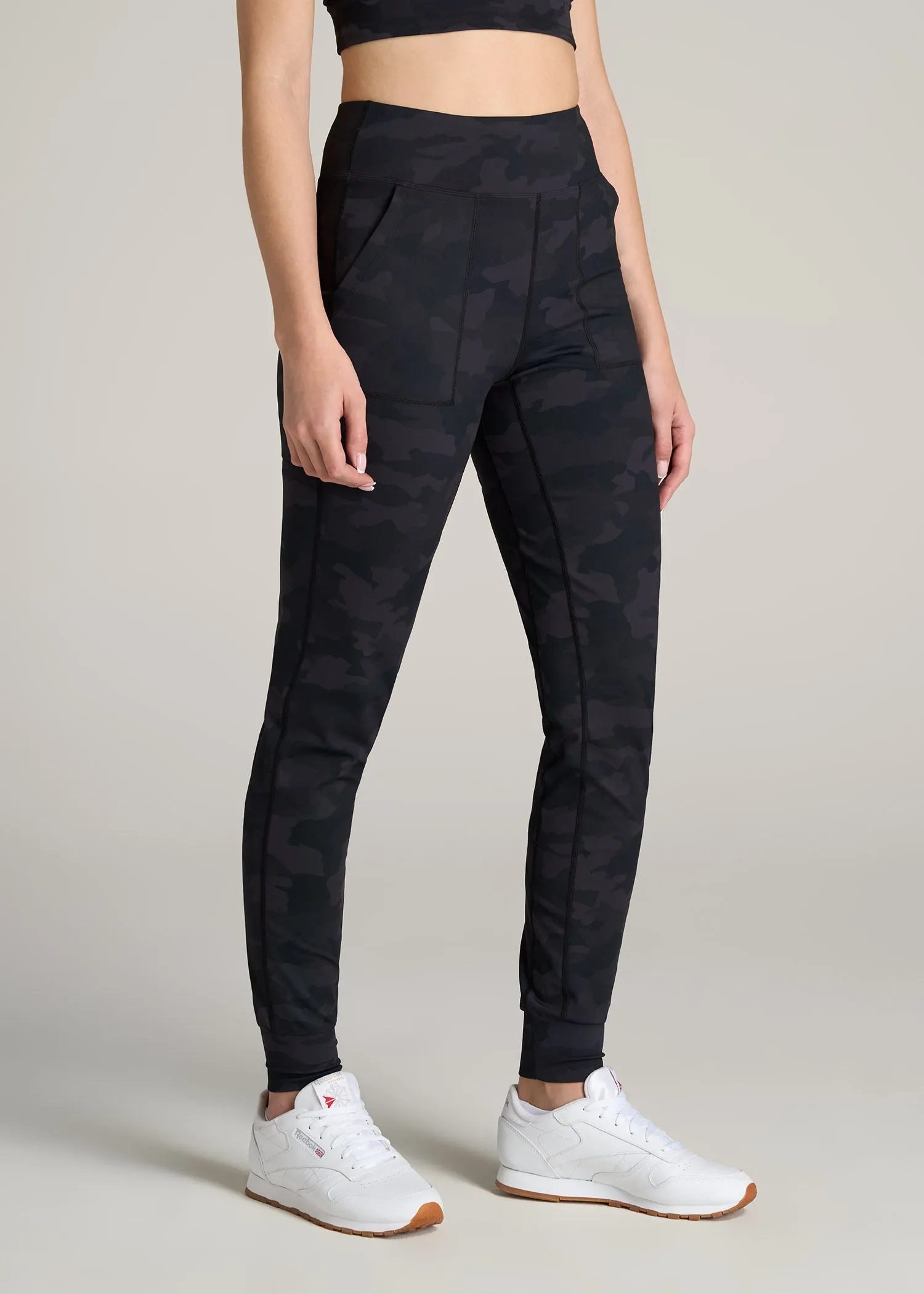 Balance Pocket Joggers for Tall Women in Grey Camo