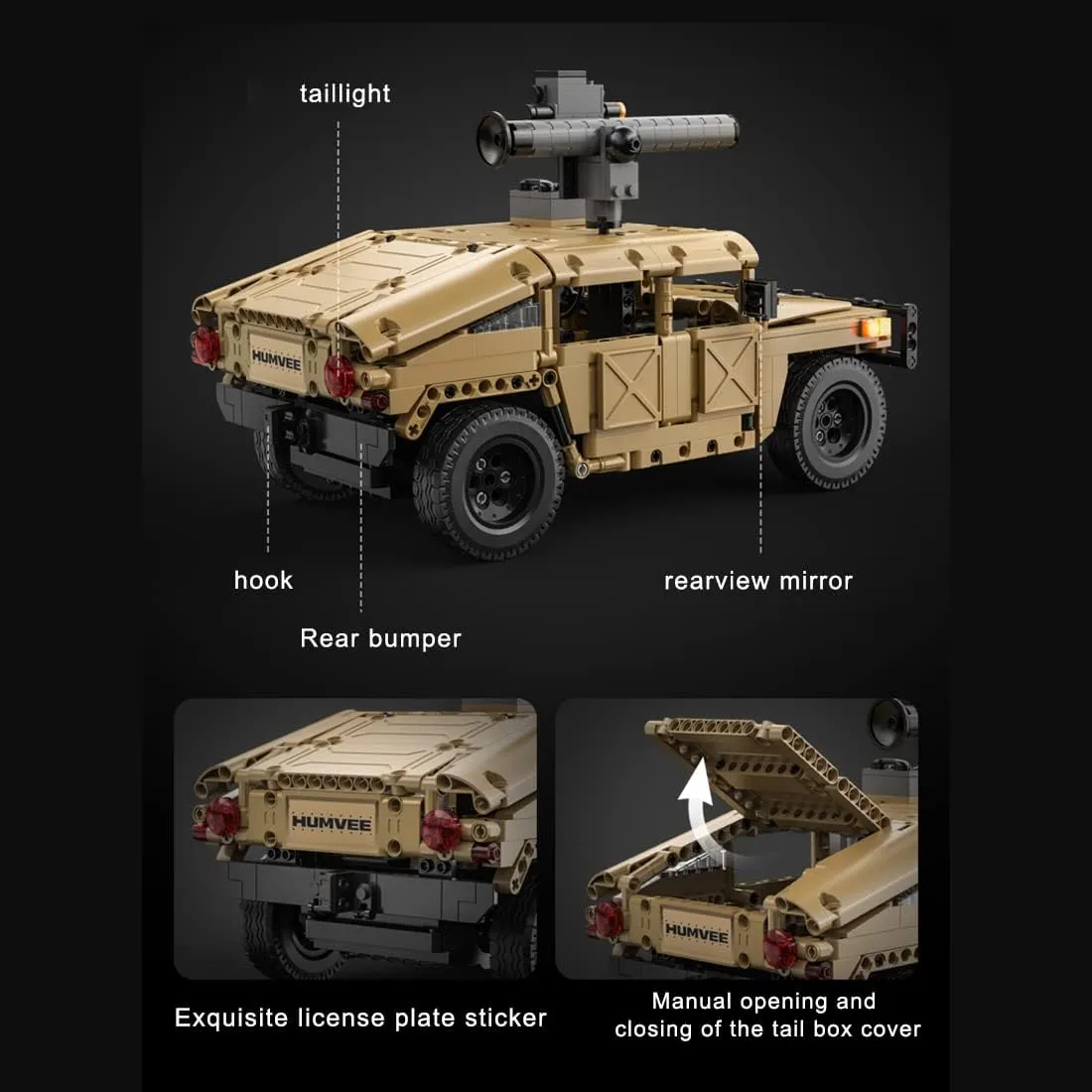 CaDA Remote Control Brick Model Humvee