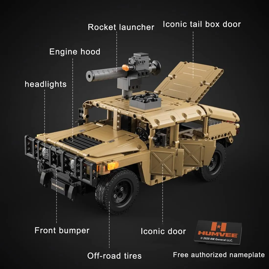 CaDA Remote Control Brick Model Humvee
