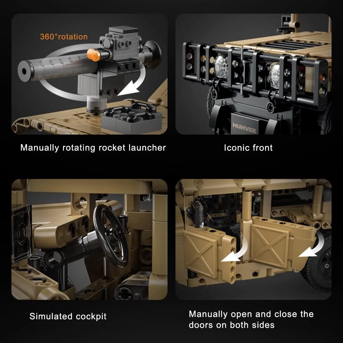 CaDA Remote Control Brick Model Humvee