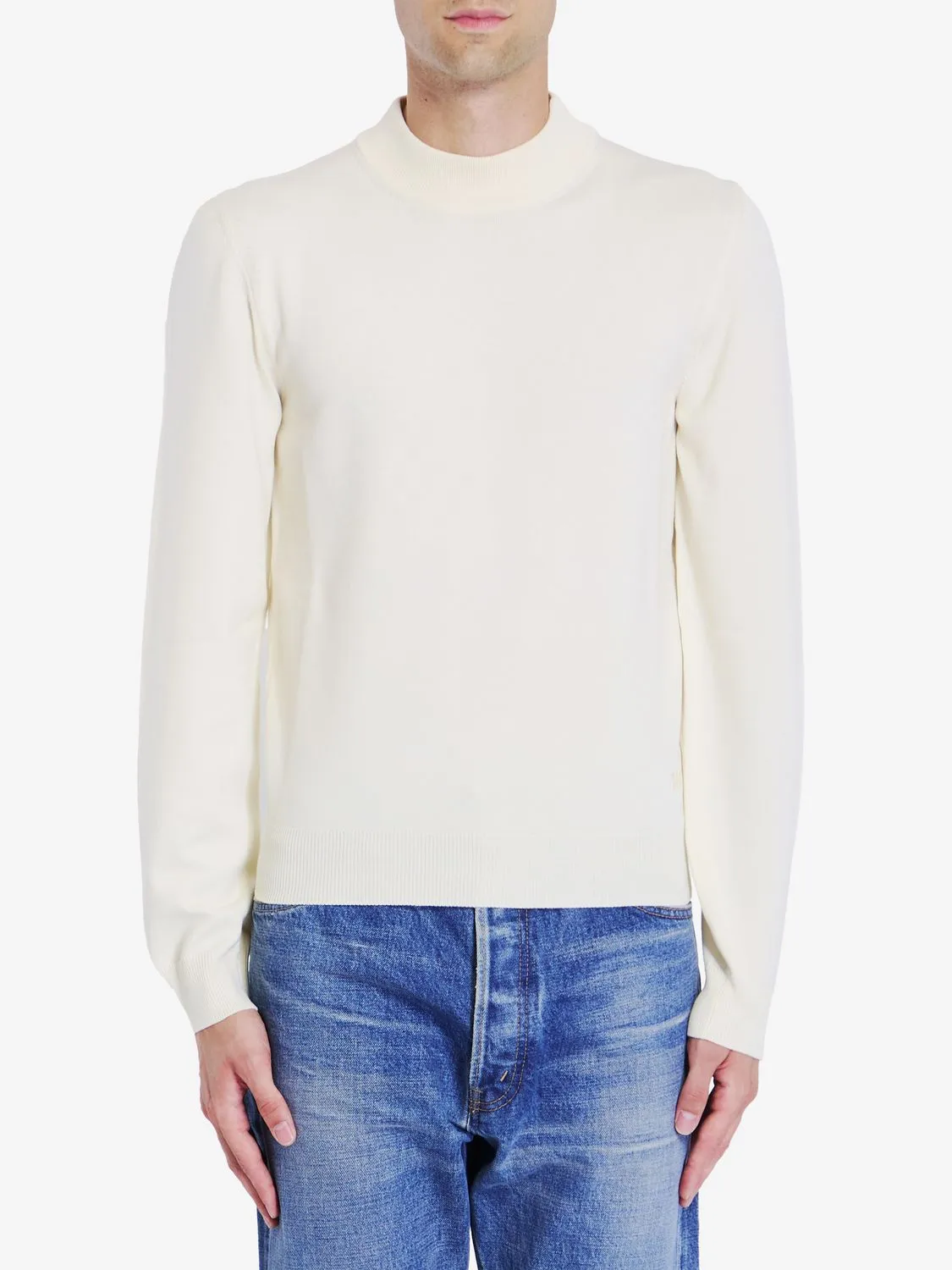 CELINE Triomphe Emblem Cream Wool Jumper