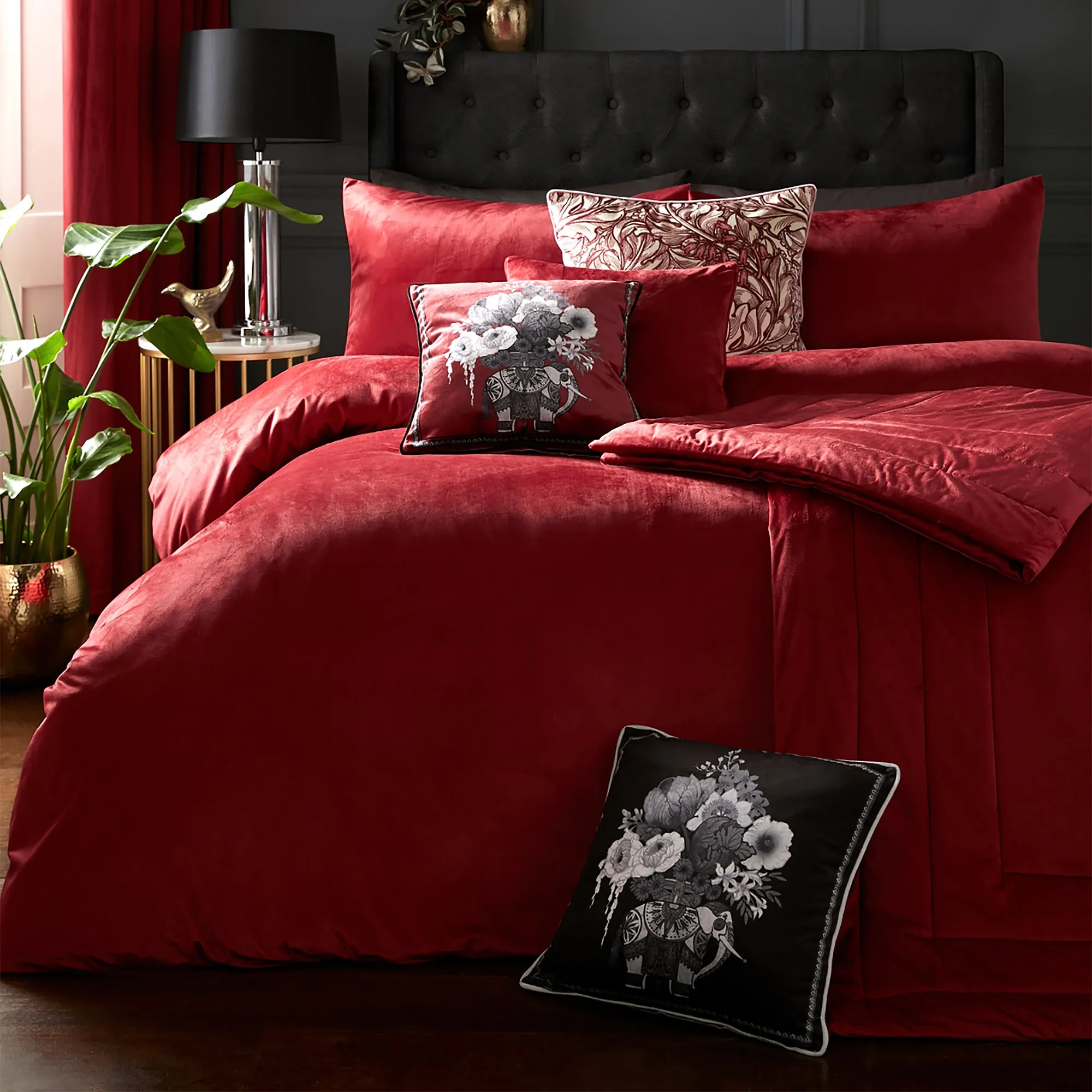 Chic Bedspread by Laurence Llewelyn-Bowen in Claret 150cm x 220cm