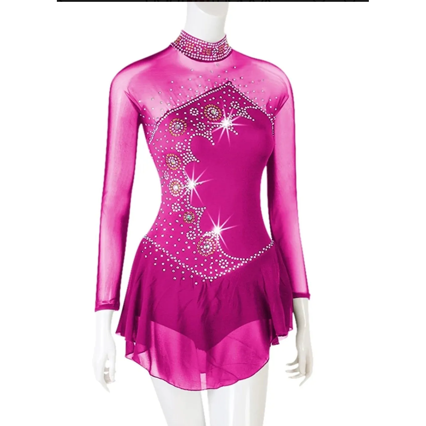 Competition Figure Skate Dress Long Sleeves 6 Colors BSU8132.2