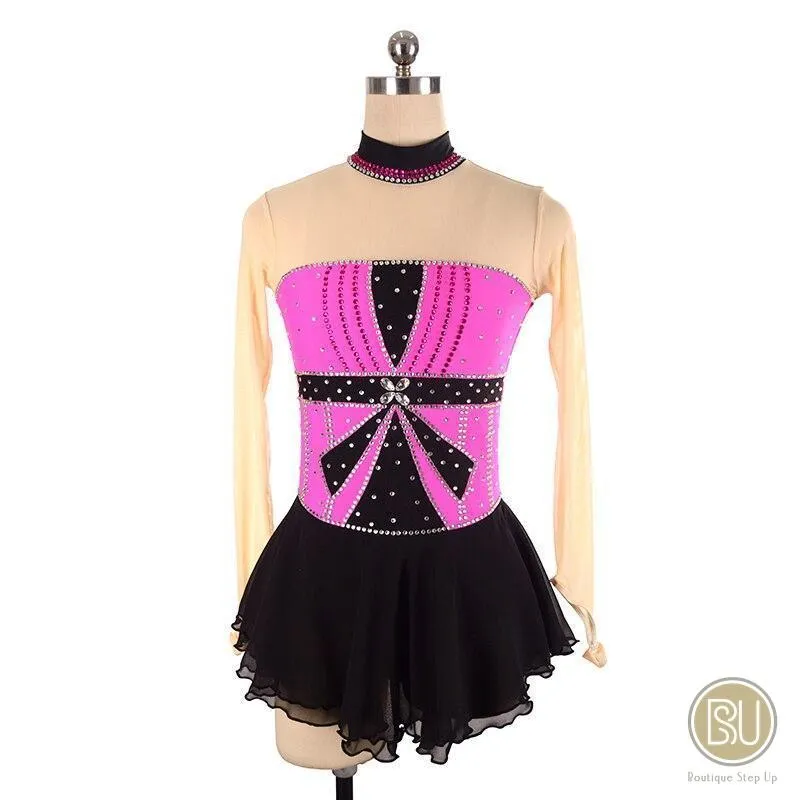 Competition Skating Dress Front Bow 2 Tones Avaialble in 10   Colors