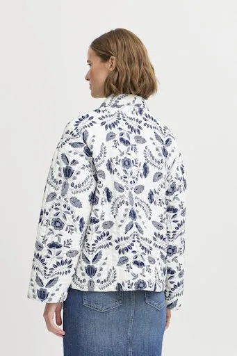 DAIMA Padded Jacket in China Blue Botanical Print