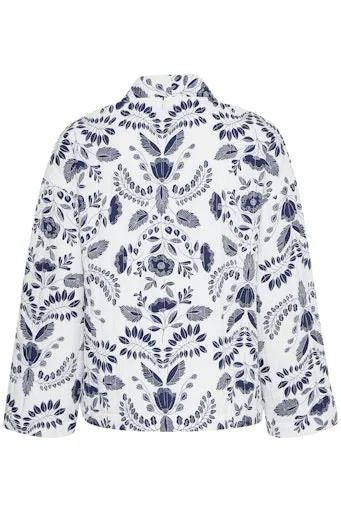 DAIMA Padded Jacket in China Blue Botanical Print