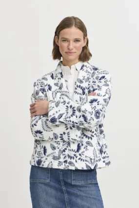 DAIMA Padded Jacket in China Blue Botanical Print