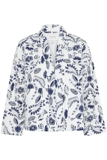 DAIMA Padded Jacket in China Blue Botanical Print