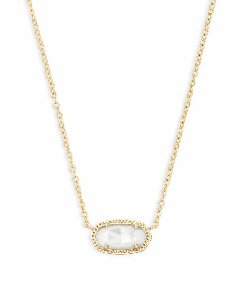 Elisa Gold Extended Length Pendant Necklace in Ivory Mother of Pearl by Kendra Scott