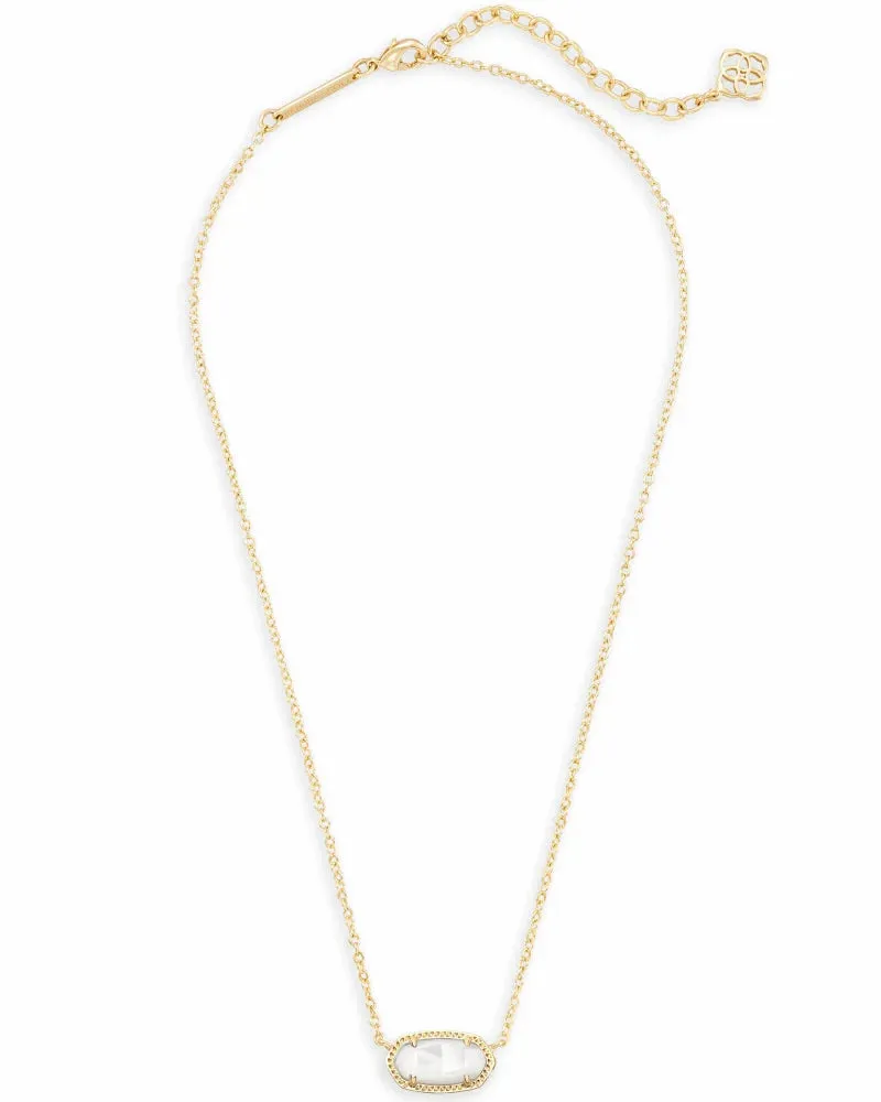 Elisa Gold Extended Length Pendant Necklace in Ivory Mother of Pearl by Kendra Scott