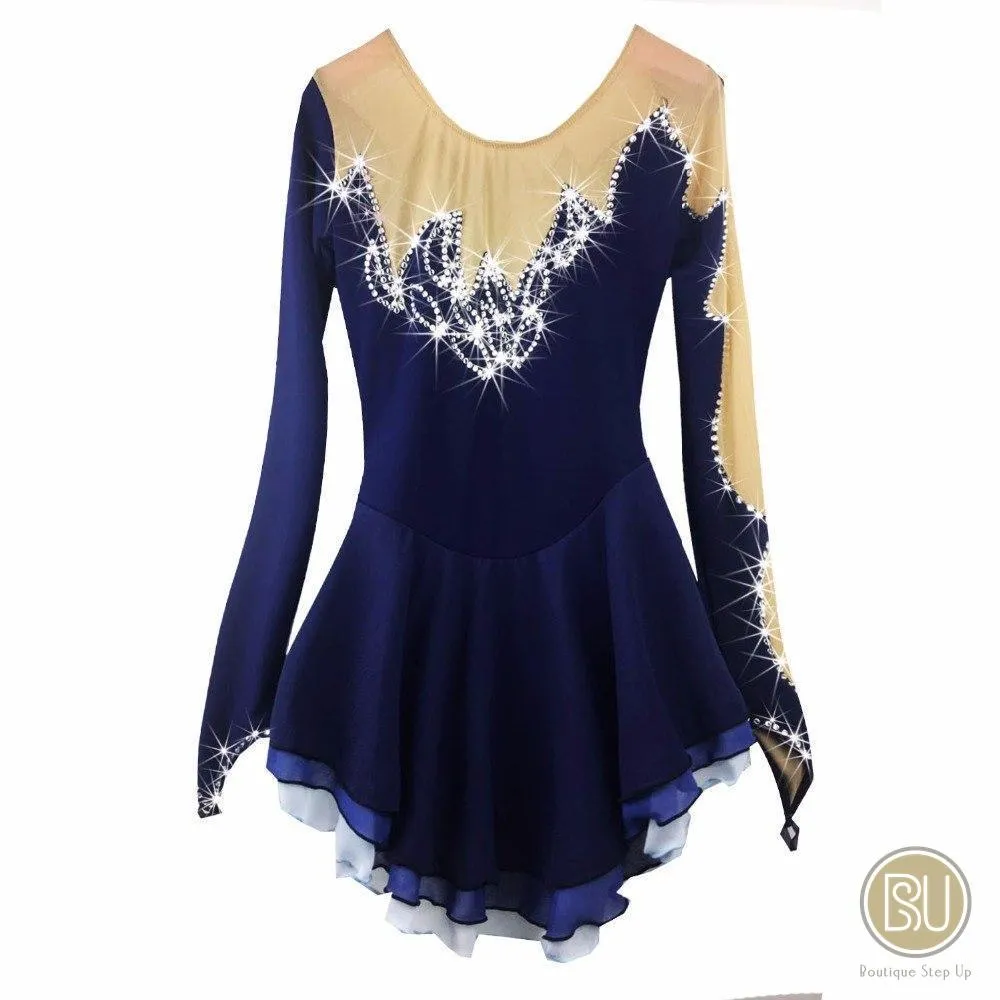 Figure Skating dress 8 Colors Multiple Layer Skirt, Long Sleeves BSU111024