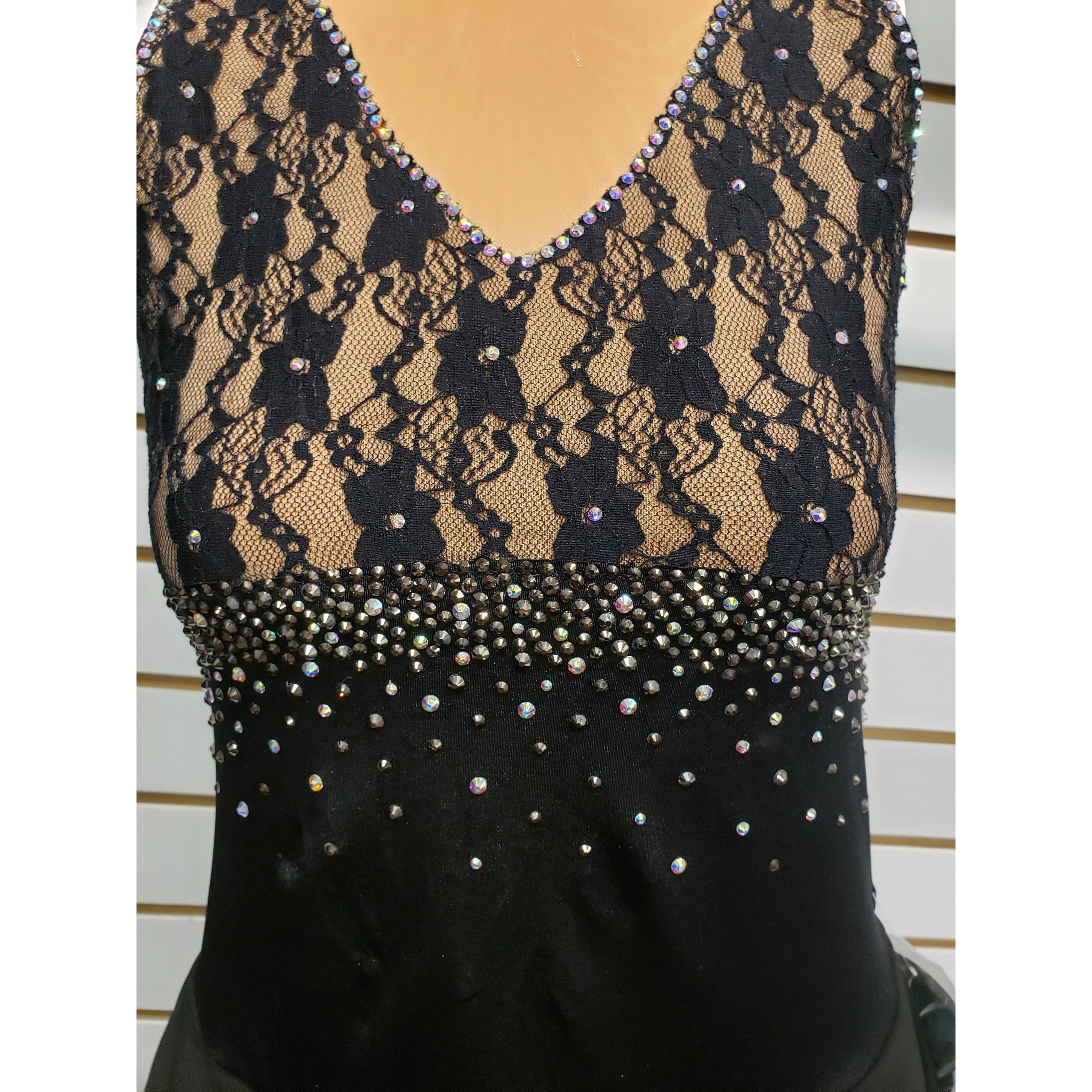Figure Skating Dresses Rhinestones Black Empire waist , From Youth 8 to AXL, BSU002