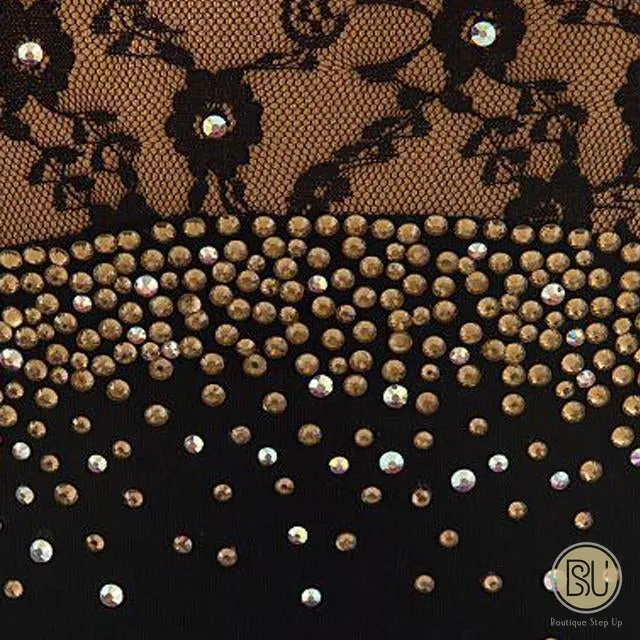 Figure Skating Dresses Rhinestones Black Empire waist , From Youth 8 to AXL, BSU002