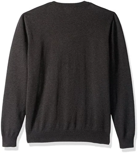 Fred Perry Men's Colour Block Crew Neck Jumper, Charcoal Marl, Large