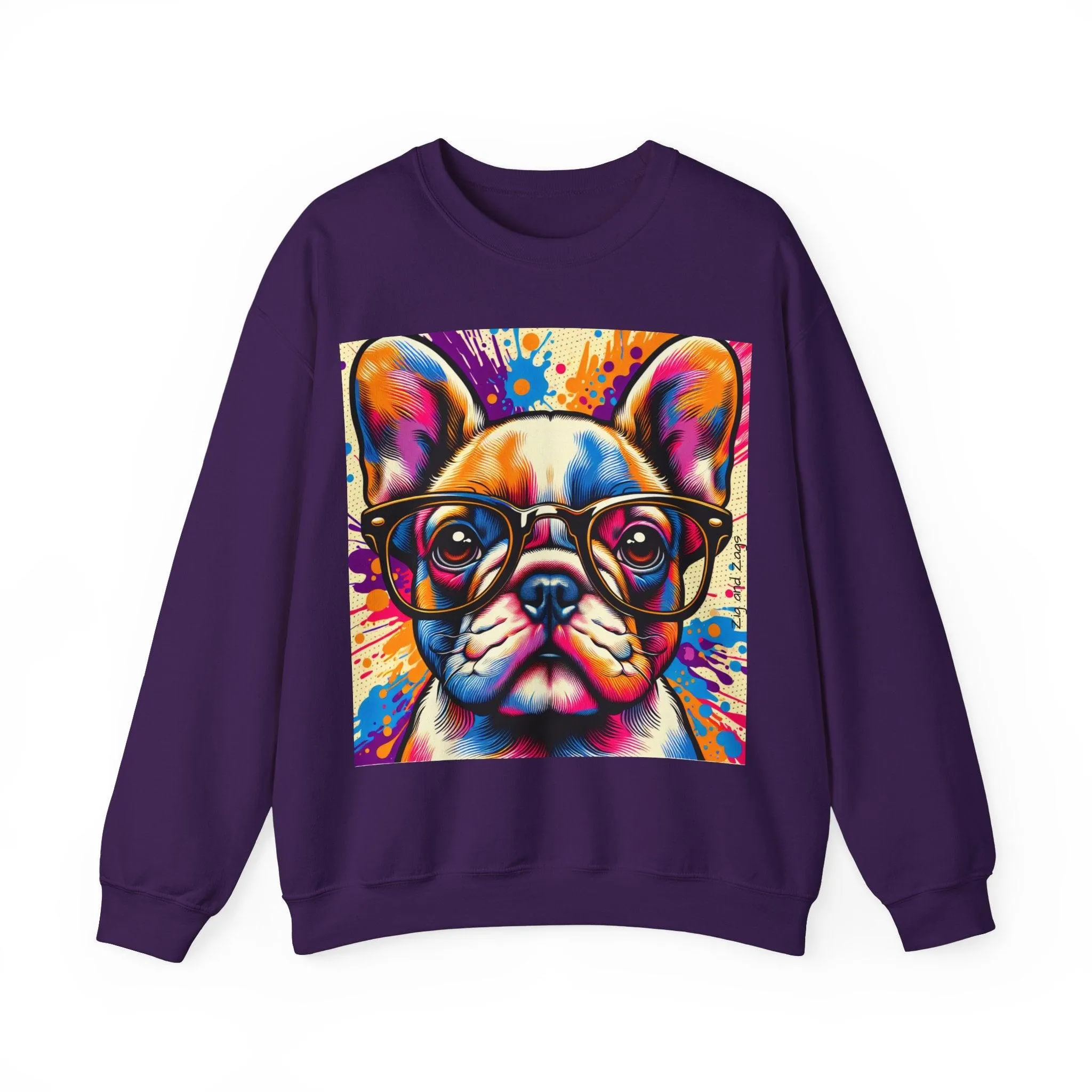 French Bulldog wearing Glasses Pop Art Unisex Sweatshirt