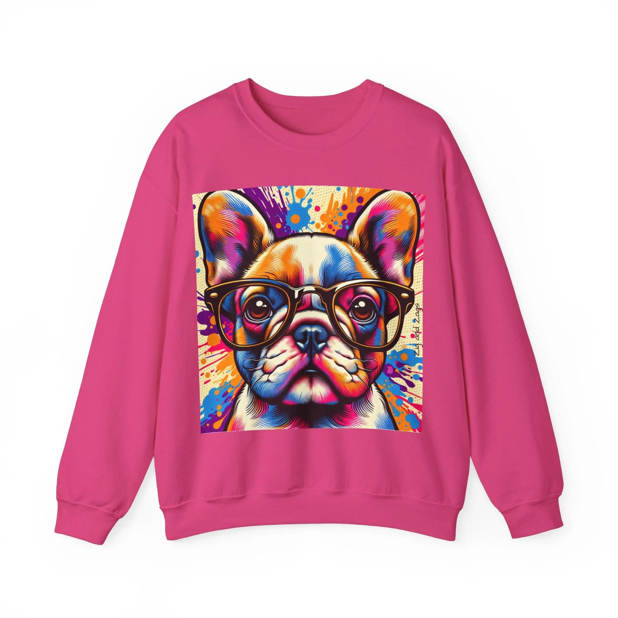 French Bulldog wearing Glasses Pop Art Unisex Sweatshirt