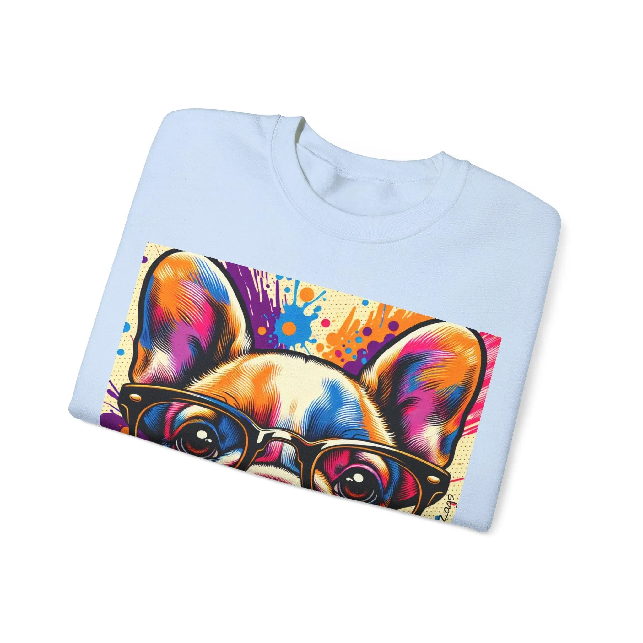 French Bulldog wearing Glasses Pop Art Unisex Sweatshirt