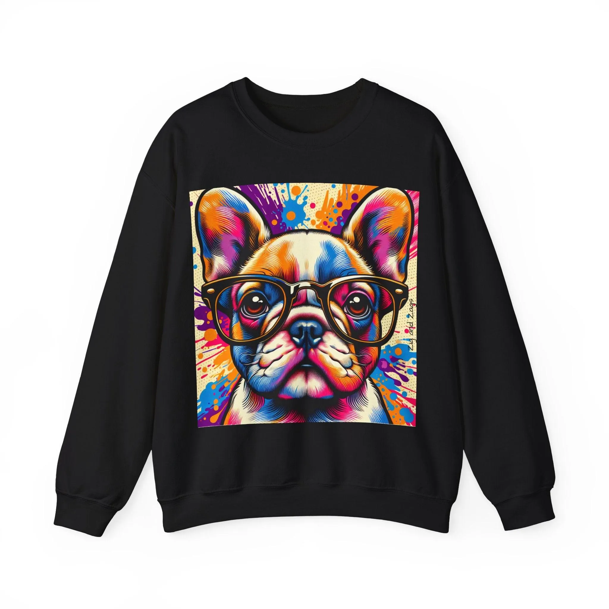 French Bulldog wearing Glasses Pop Art Unisex Sweatshirt