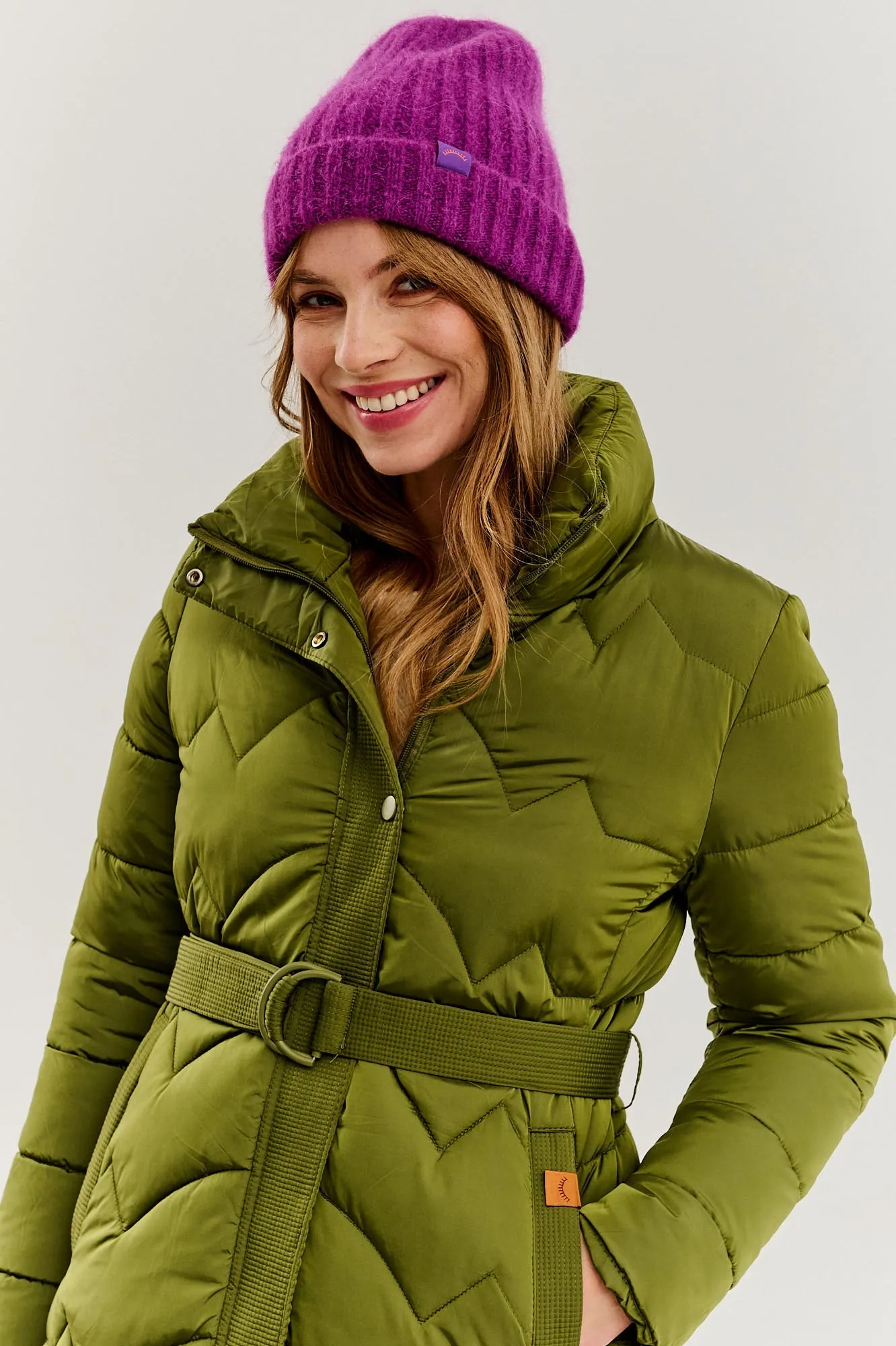 Frosted Pistachio Long Winter Coat