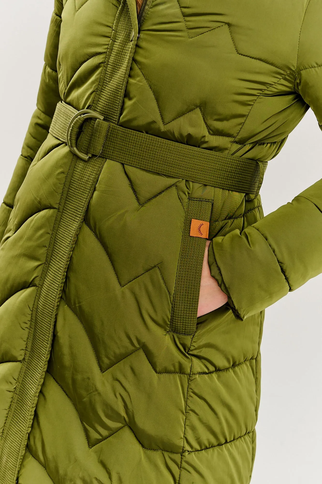 Frosted Pistachio Long Winter Coat